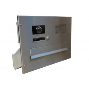 Poštová schránka D-041 do stĺpika + čelná doska so zvončekom a kamerou ABB - digitálny systém NEREZ