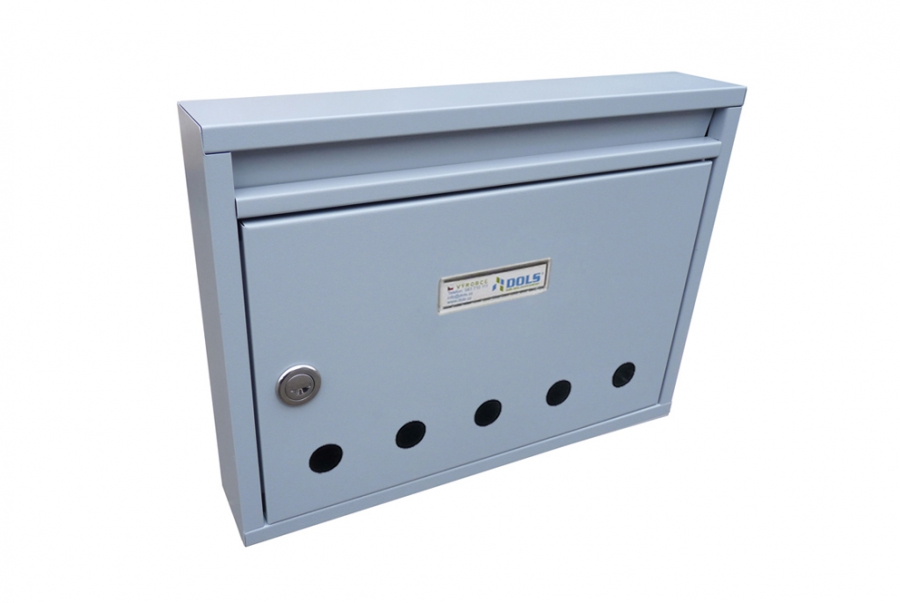 Poštová schránka E-01 BASIC s otvormi paneláková RAL 7040 sivá